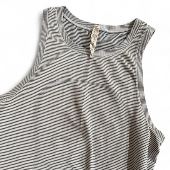 Lululemon Gray Striped Swiftly Tech Tank Top - Picture 1 of 6